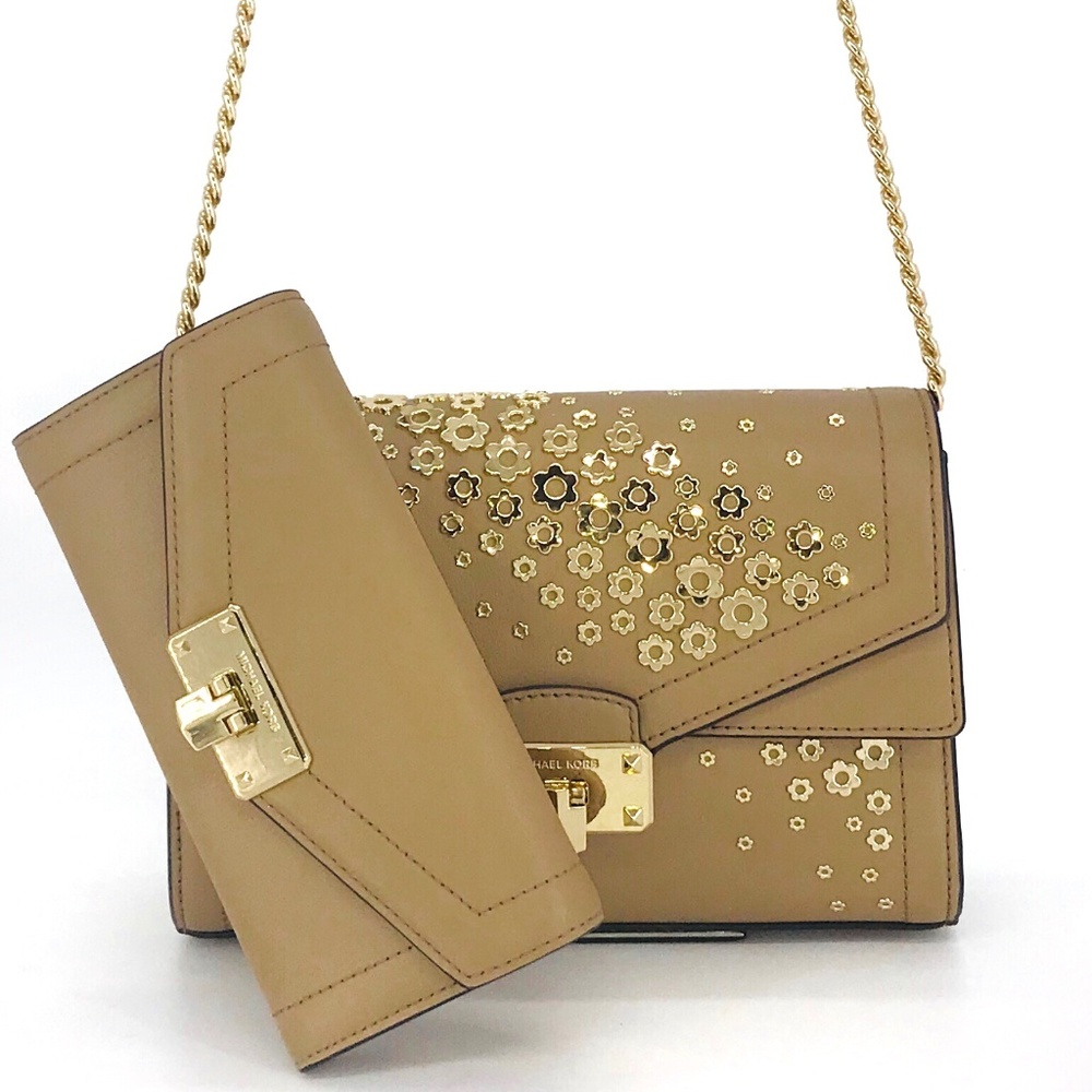 2PCS Michael Kors Kinsley Shoulder Flap Bag Wallet